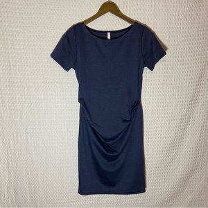 Pink Blush NWT Navy Blue Fitted Maternity Dress Short Sleeve Women Size M